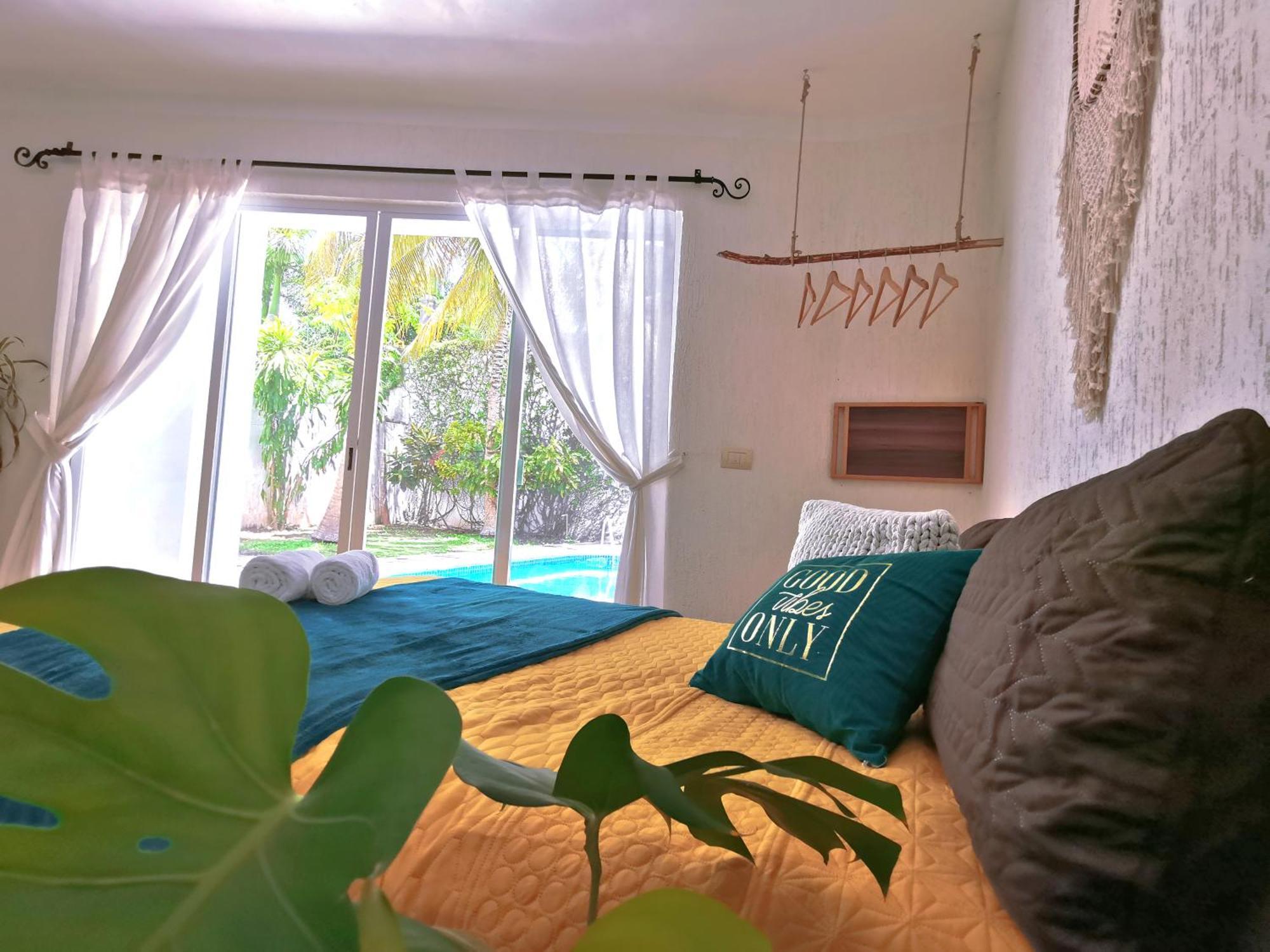 Beautiful & Cozy Near Beach Apartment Pool & Kingsize Bed カンクン 部屋 写真